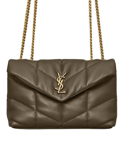 Pre-Owned YSL Toy Puffer Olive Green Nappa Leather