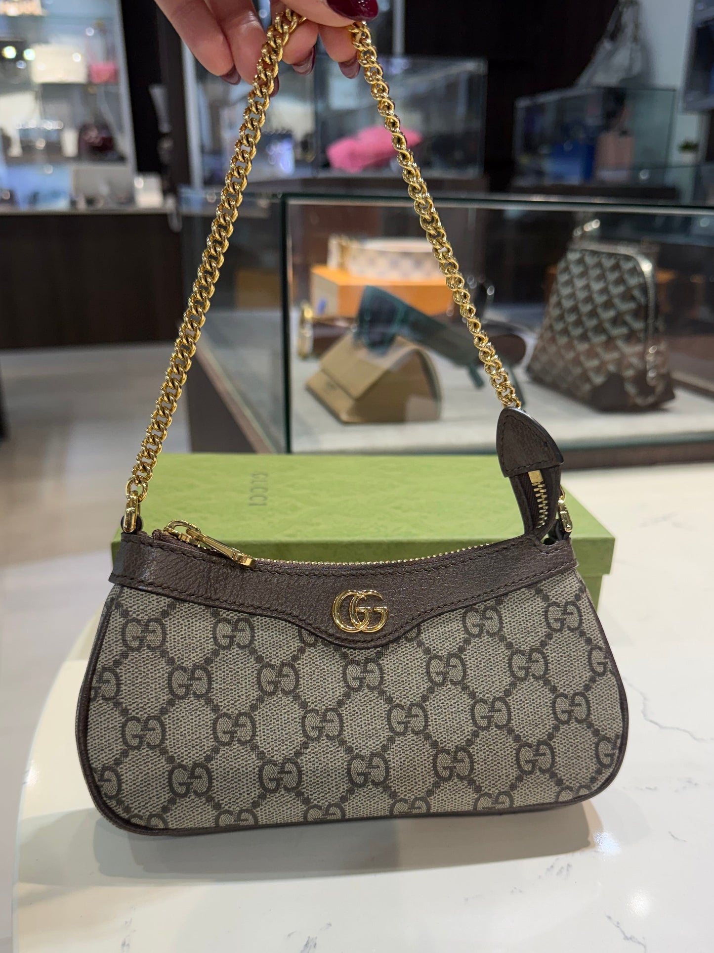 Pre-Owned GG Mini Ophidia and Ebony Supreme Shoulder Bag