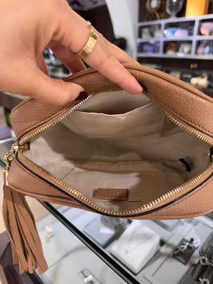 Gucci Small Soho Crossbody Camelia Bag