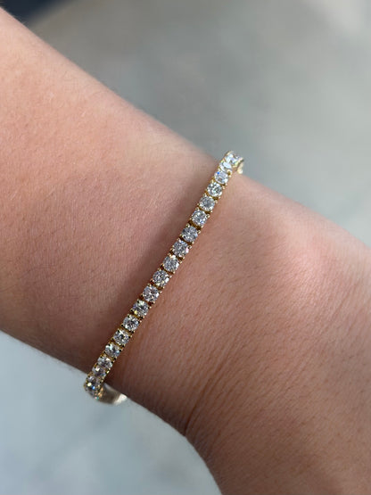 Tennis Bracelet 5.01ct Lab 14k Yellow Gold