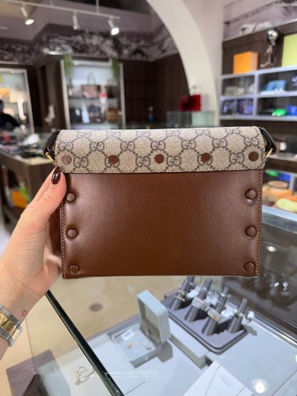 Pre-Owned GG Supreme Monogram Heart Crossbody