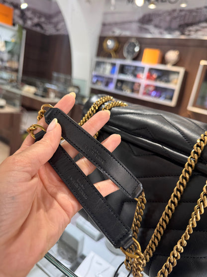 Saint Laurent Small Loulou Chain Satchel Black