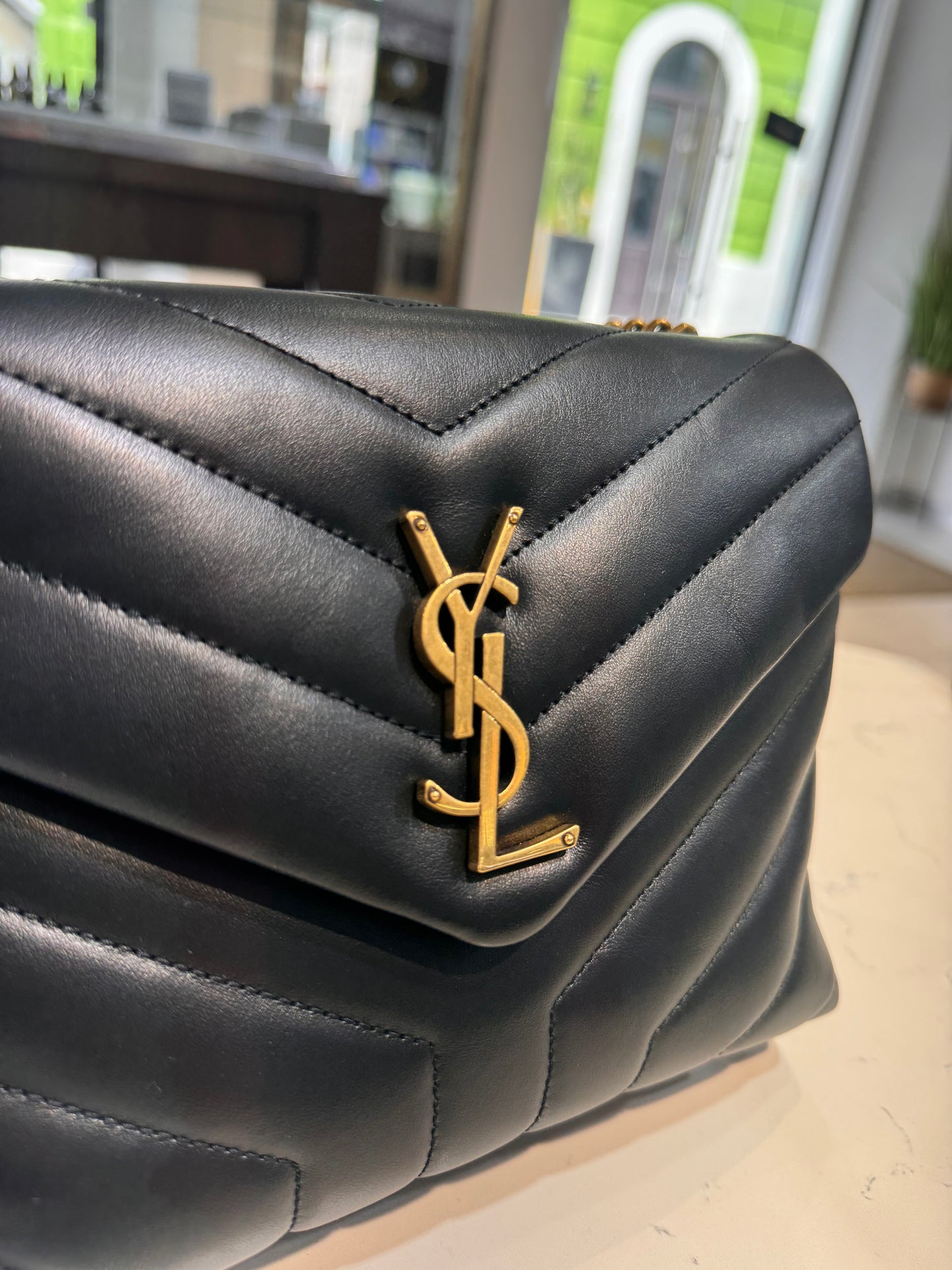 Saint Laurent Small Loulou Chain Satchel Black