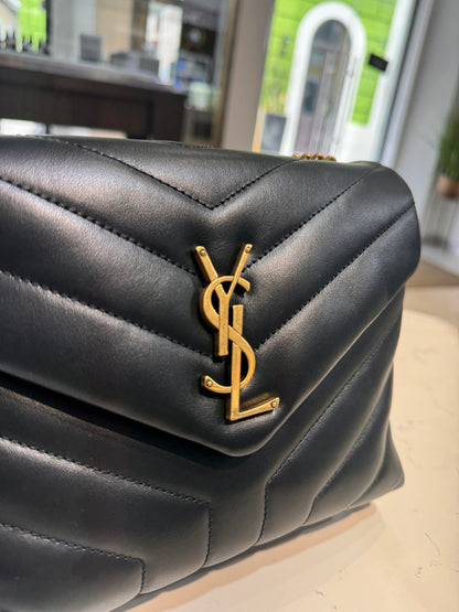 Saint Laurent Small Loulou Chain Satchel Black
