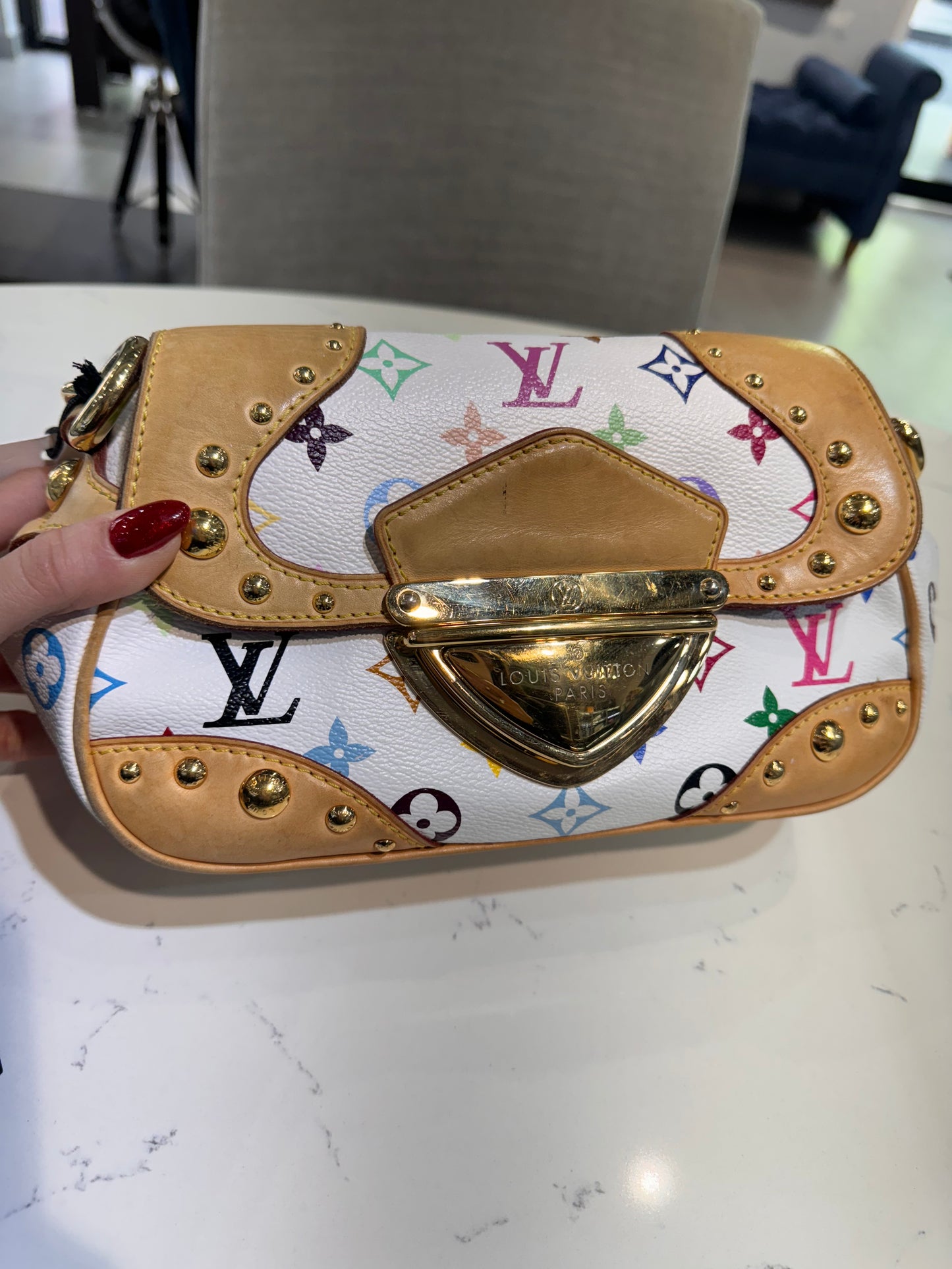 Louis Vuitton White Monogram Multicolore Marilyn Bag