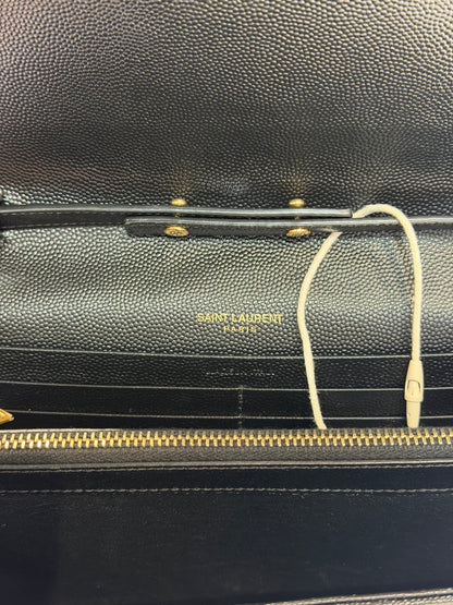 Pre-Owned YSL Cassandre Wallet On Chain In Grain De Poudre