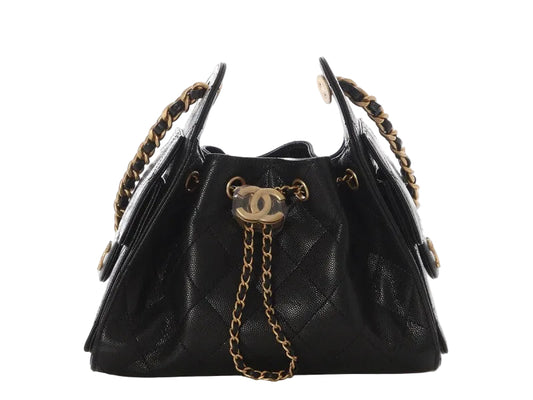 Unworn CC Mini Chanel 25 Black Caviar