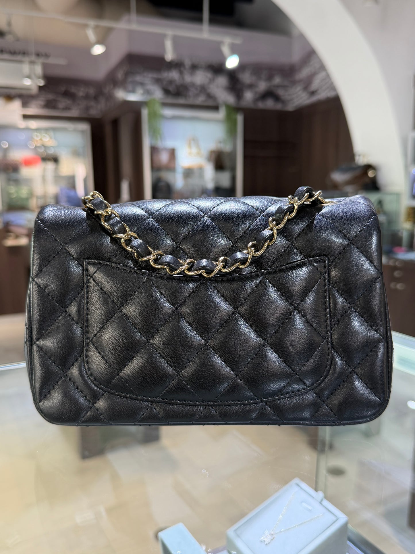 Chanel Mini Rectangular Black Lambskin