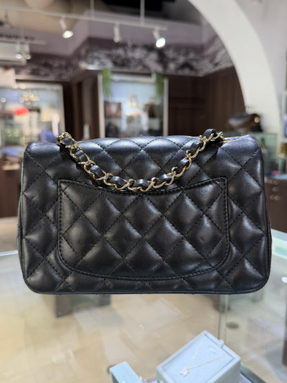 Chanel Mini Rectangular Black Lambskin
