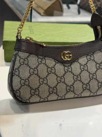 Pre-Owned GG Mini Ophidia and Ebony Supreme Shoulder Bag