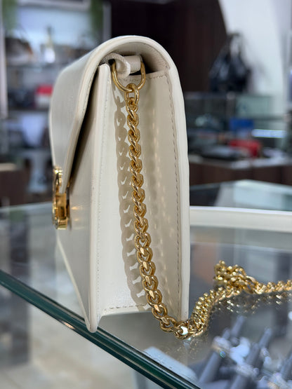 Pre-Owned Wallet On Chain Margo In Shiny Calfskin Gold Hardware