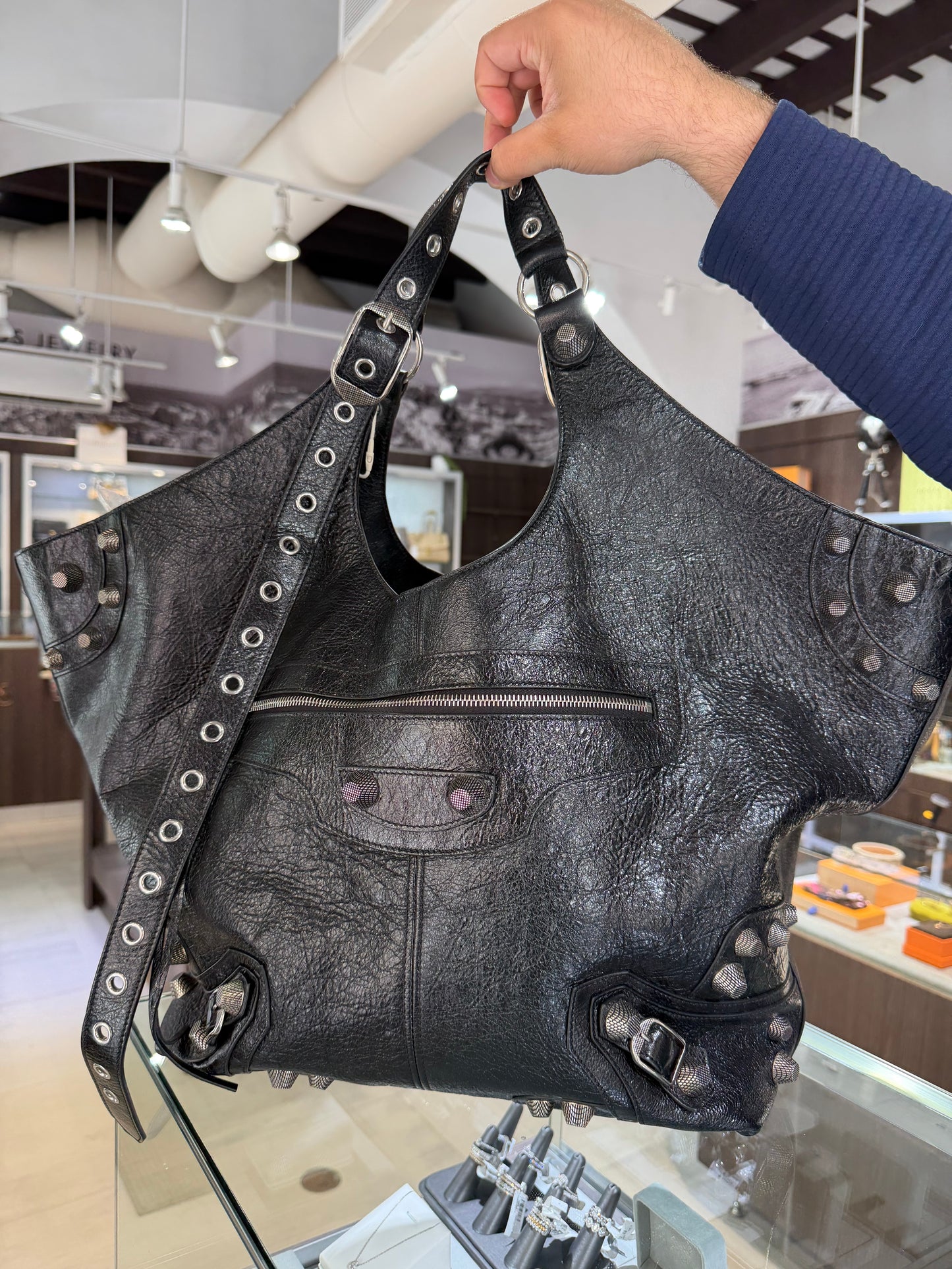 Pre-Owned Balenciaga Large Cagole Carry All Bag Black