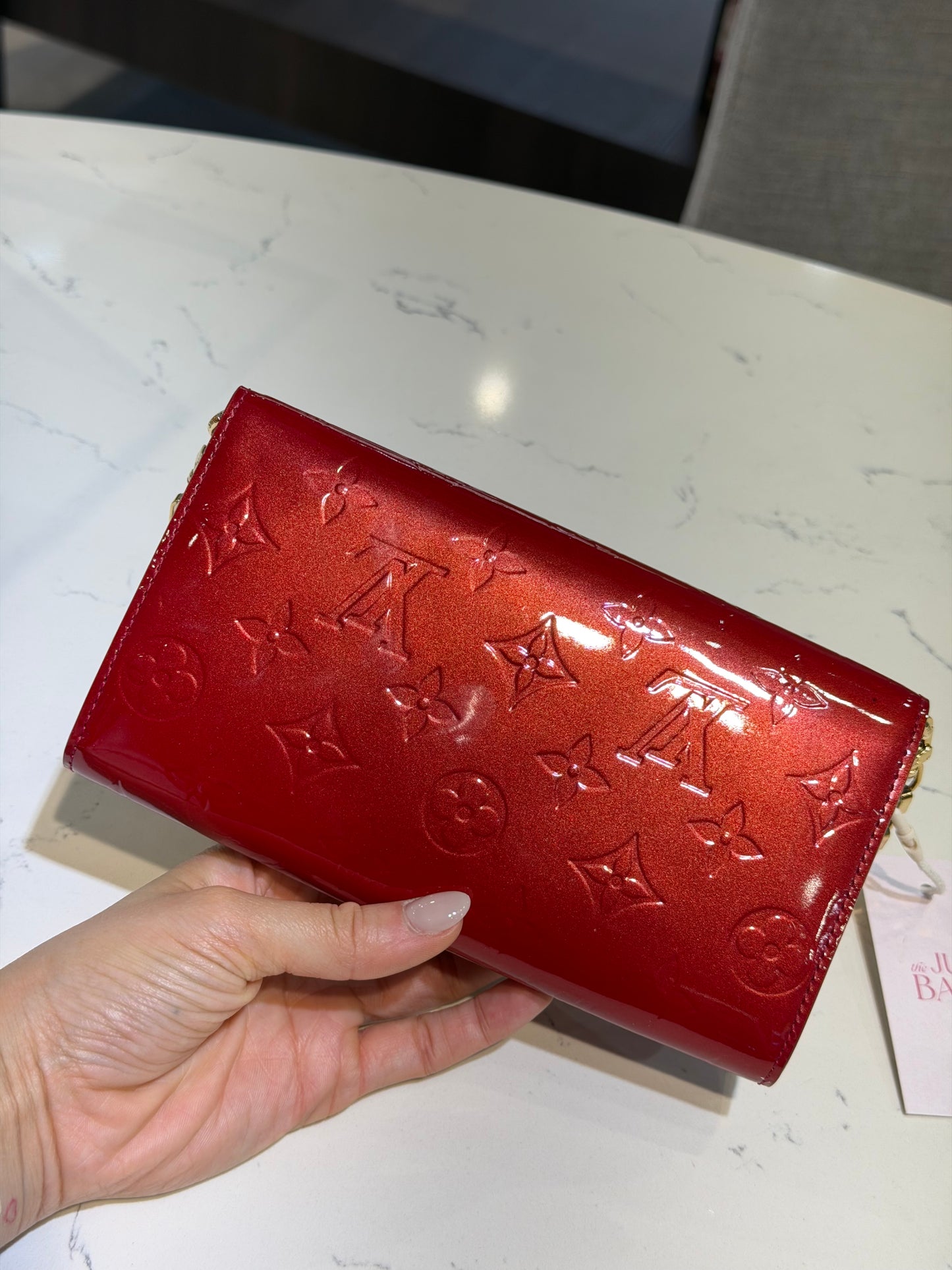 Pre-Owned LV Pomme D'Amour Monogram Vernis Chaine Wallet