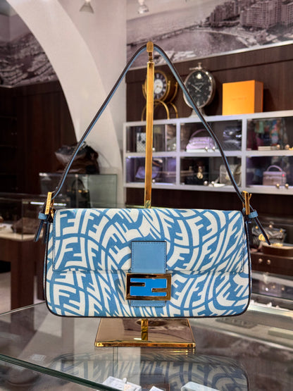 Fendi Baguette Vertigo Zucca 1997 Blue