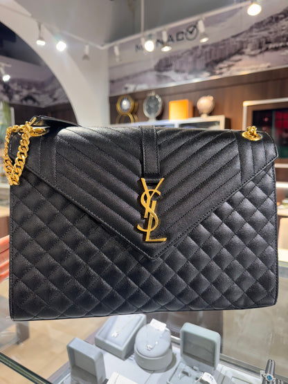 Pre-Owned Saint Laurent Large Envelope Black GHW