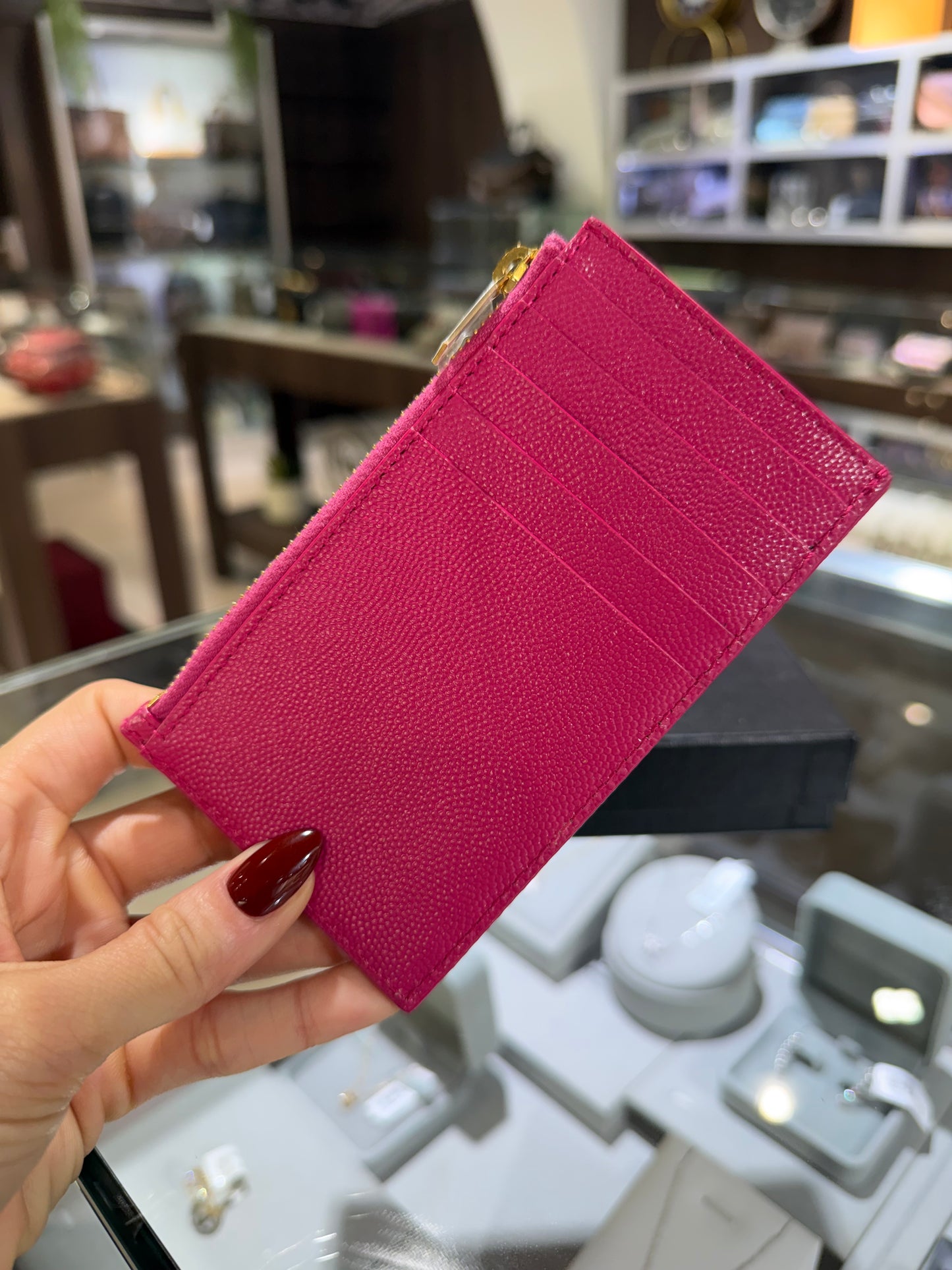 Saint Laurent Cassandre Pink Card Holder