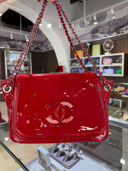 Pre-Owned CC Red Patent Lipstick  Flap