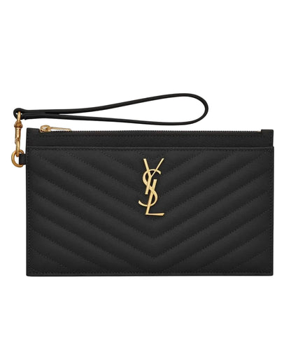 Pre-Owned YSL Cassandre Pouch In Grain de Poudre Leather