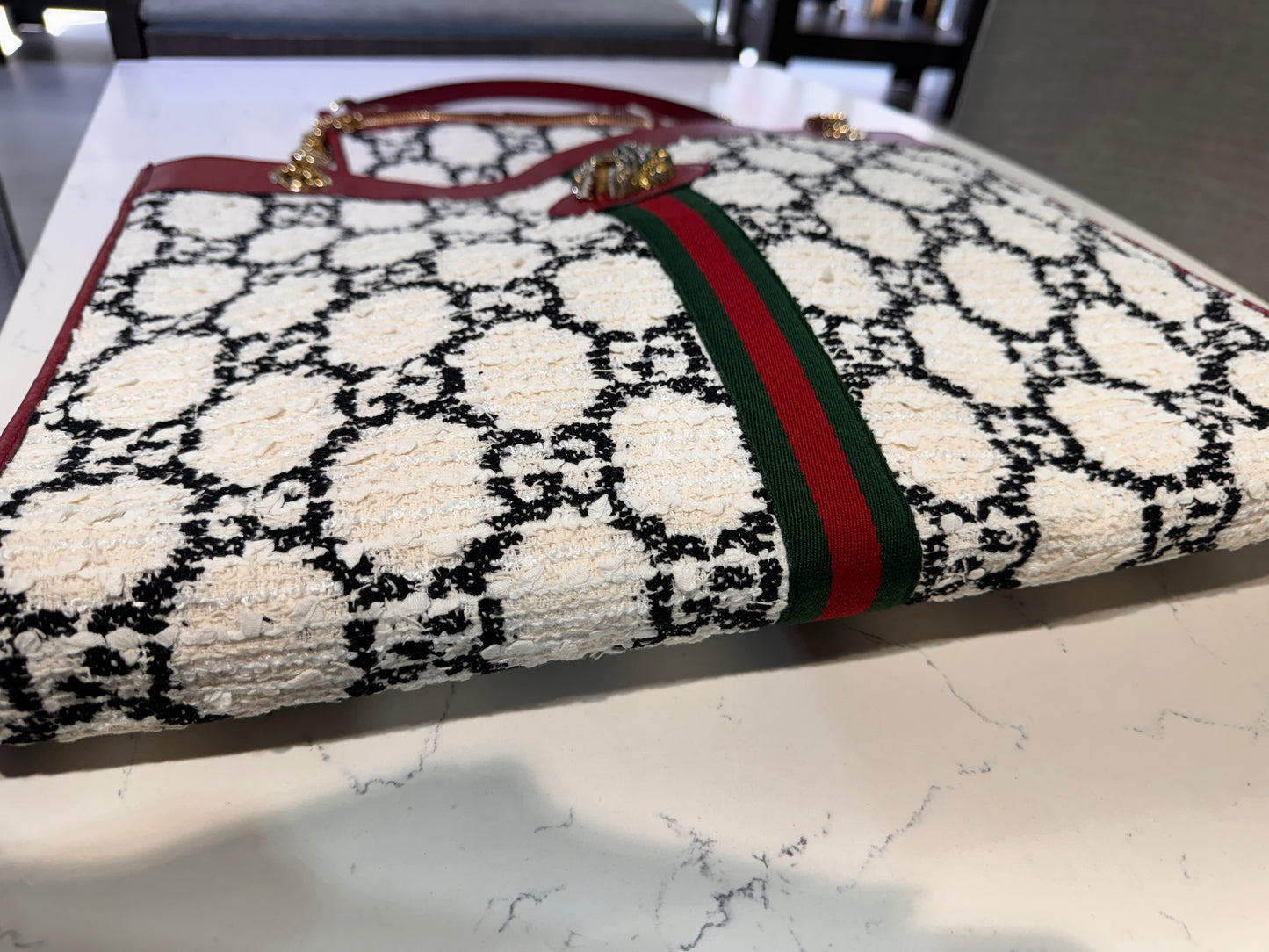 Gucci Rajah GG Tweed Large Tote