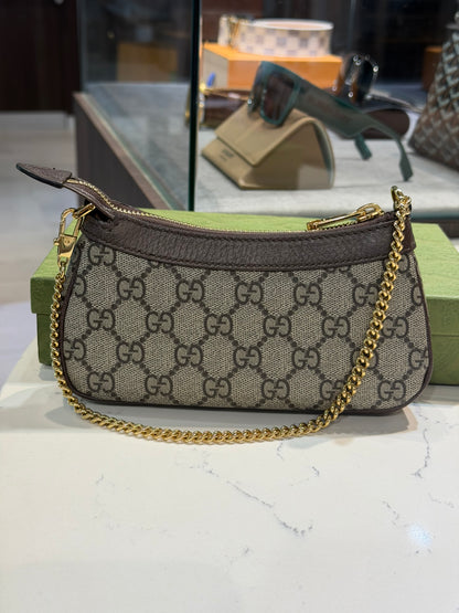 Pre-Owned GG Mini Ophidia and Ebony Supreme Shoulder Bag