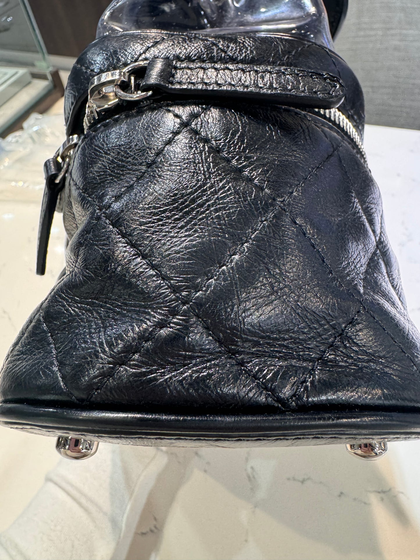 Chanel Black Calfskin PVC Vanity Bag