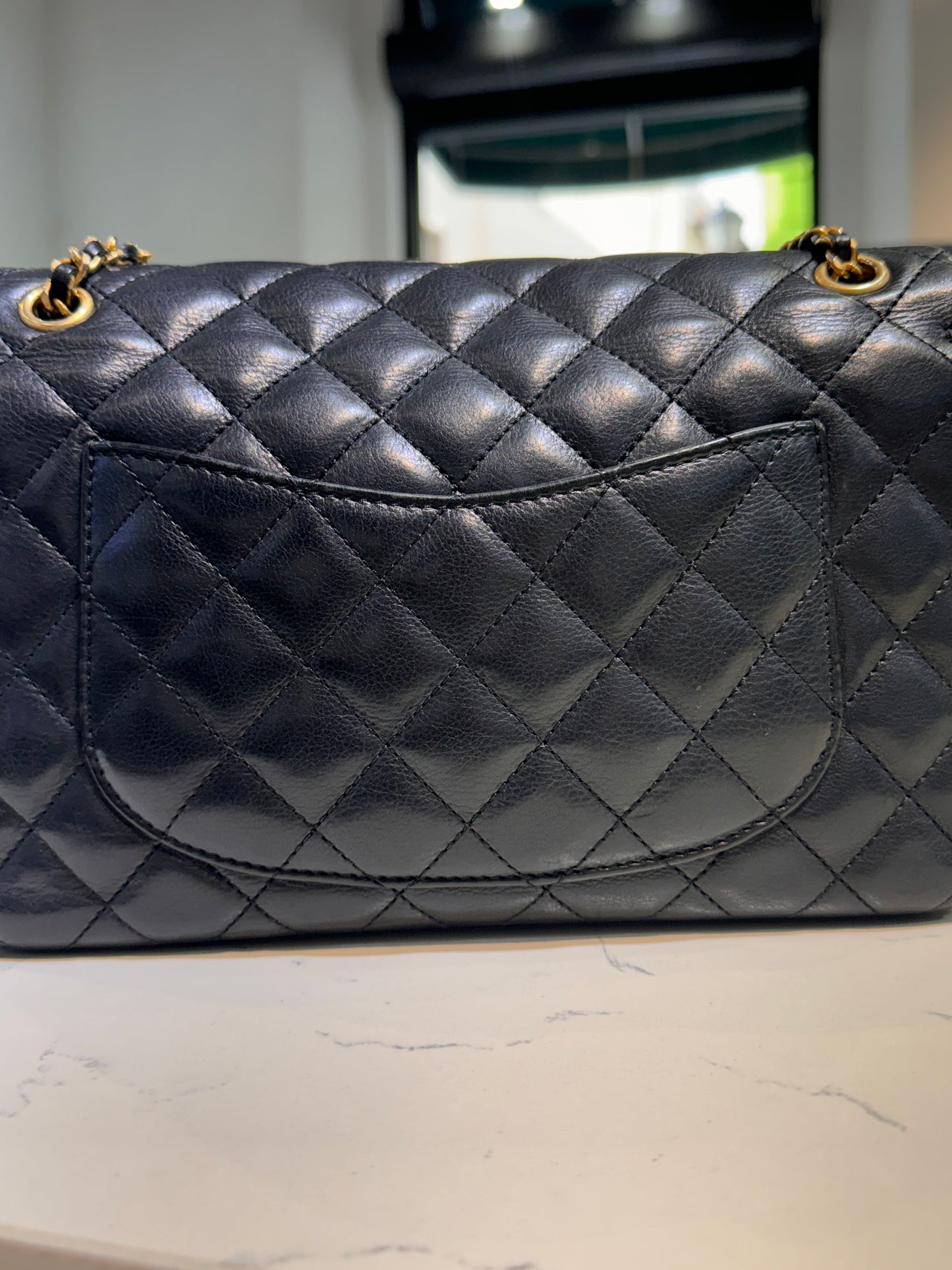 Chanel Calfskin Quilted Rock The Corner Flap Black