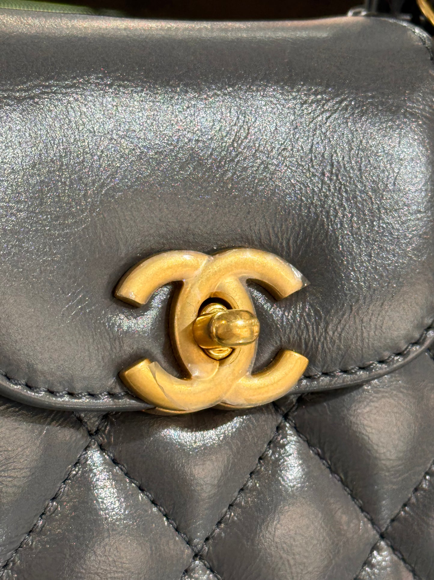 Chanel Nano Kelly Grey Calfskin