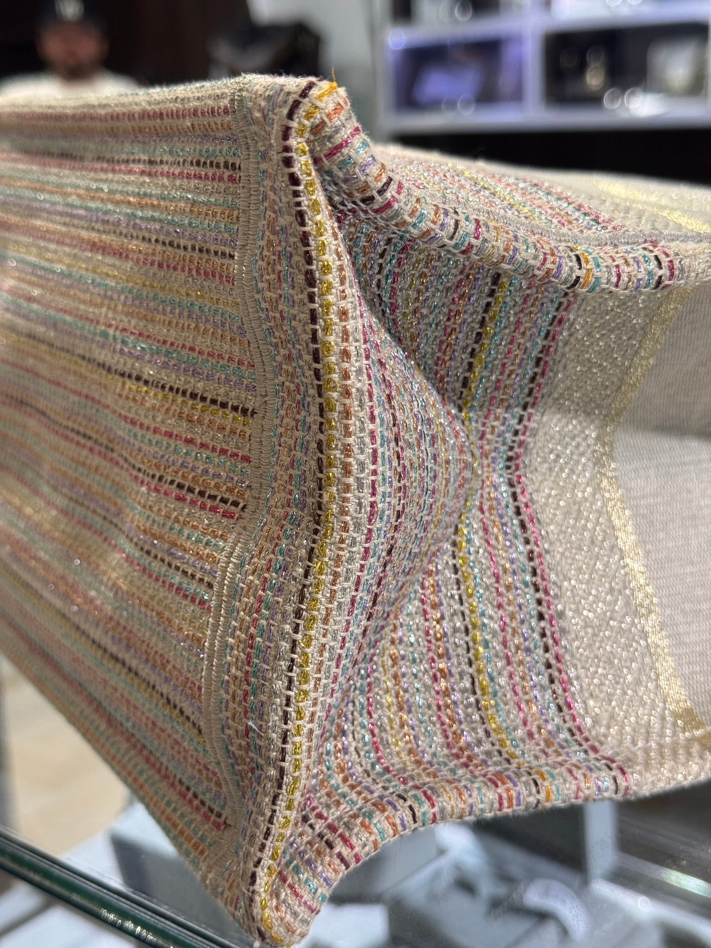 Christian Dior Medium Multicolor Stripes Book Tote