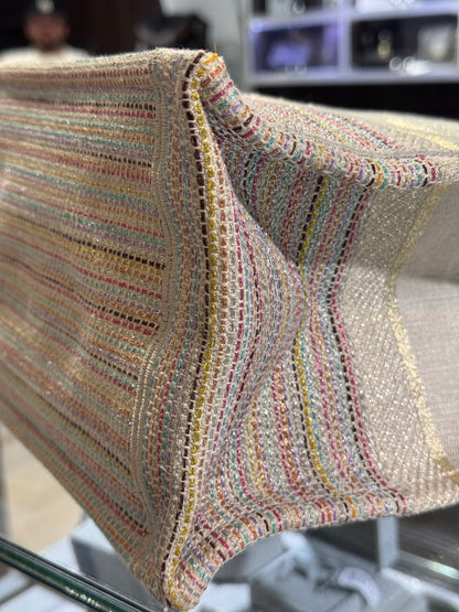 Christian Dior Medium Multicolor Stripes Book Tote