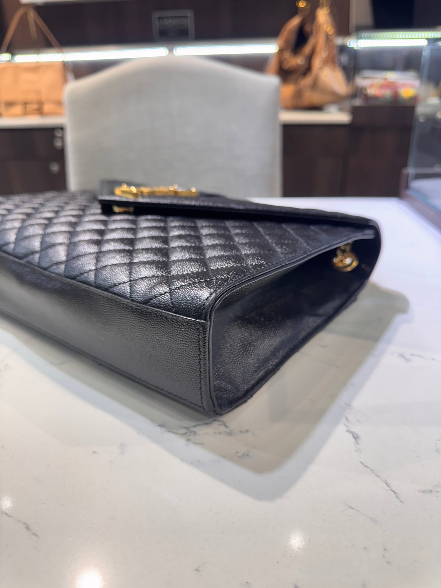 Pre-Owned Saint Laurent Large Envelope Black GHW