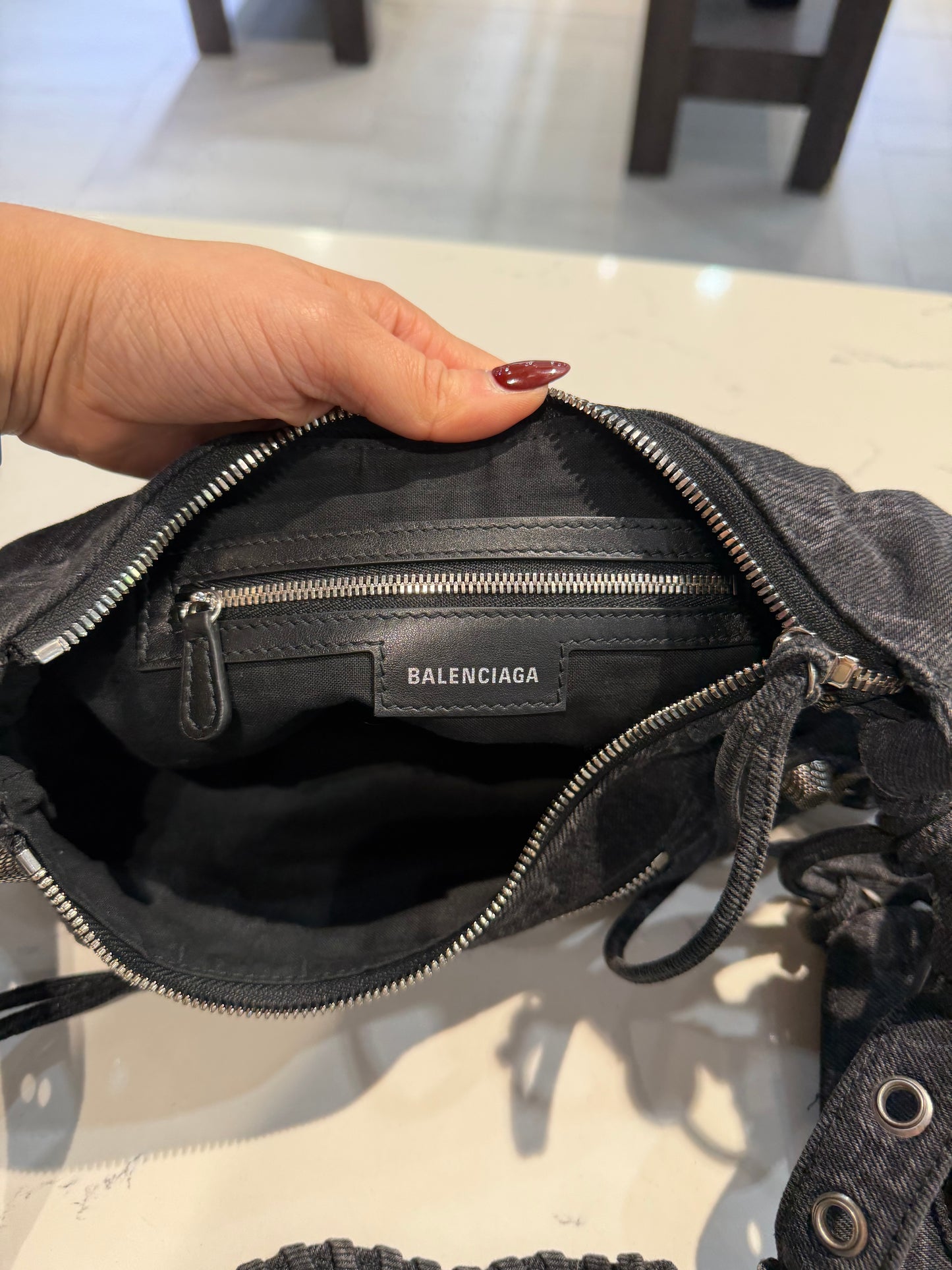 Balenciaga Le da Denim Cagole Small Shoulder Bag