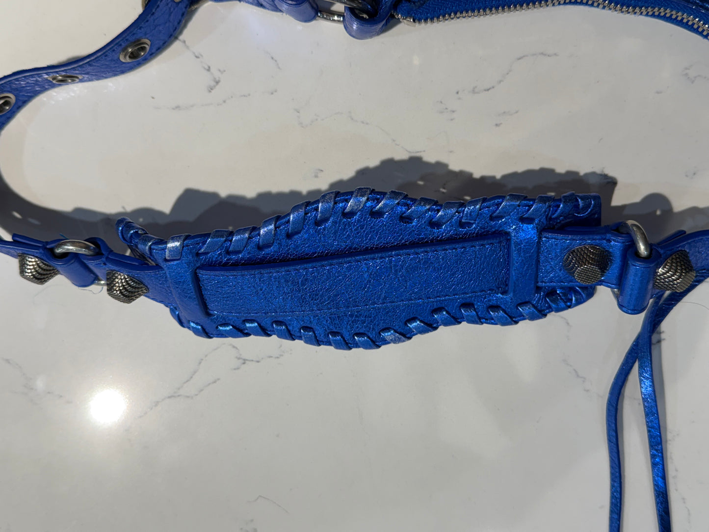 Balenciaga Le Cagole XS Blue Metallic