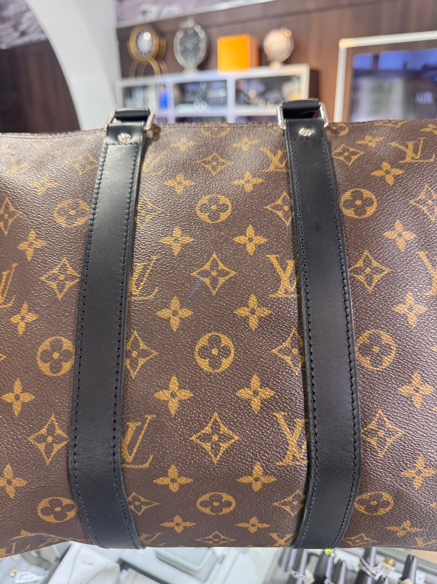 Louis Vuitton Monogram Macassar Keepall Bandouliere 45