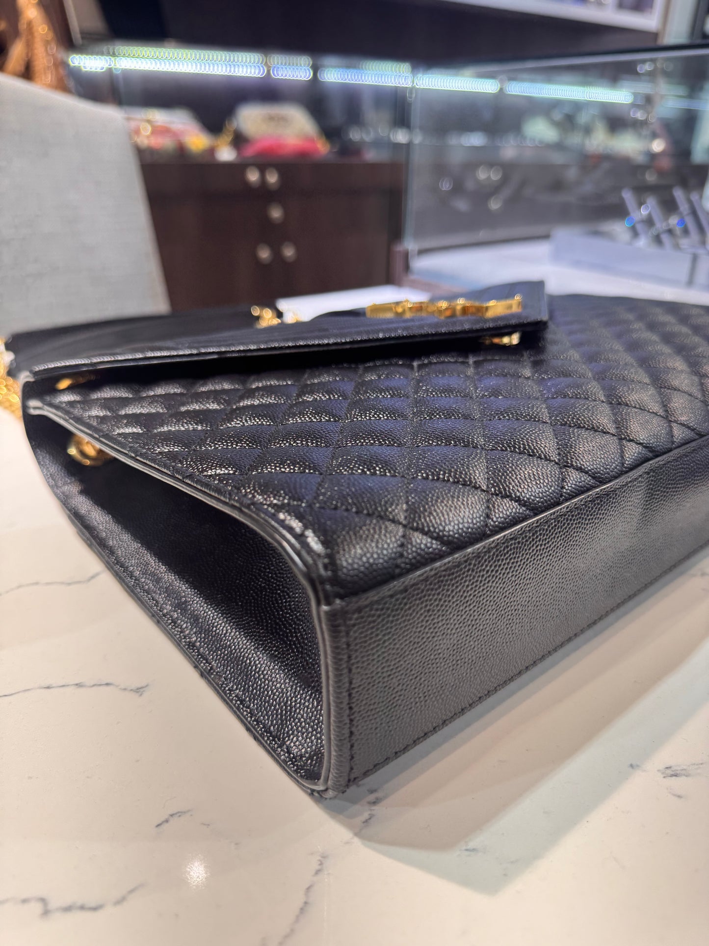 Pre-Owned Saint Laurent Large Envelope Black GHW