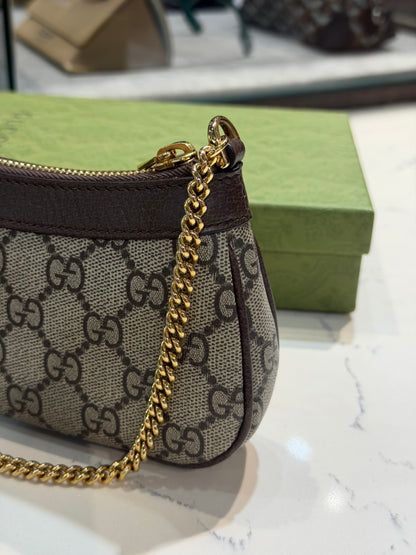 Pre-Owned GG Mini Ophidia and Ebony Supreme Shoulder Bag