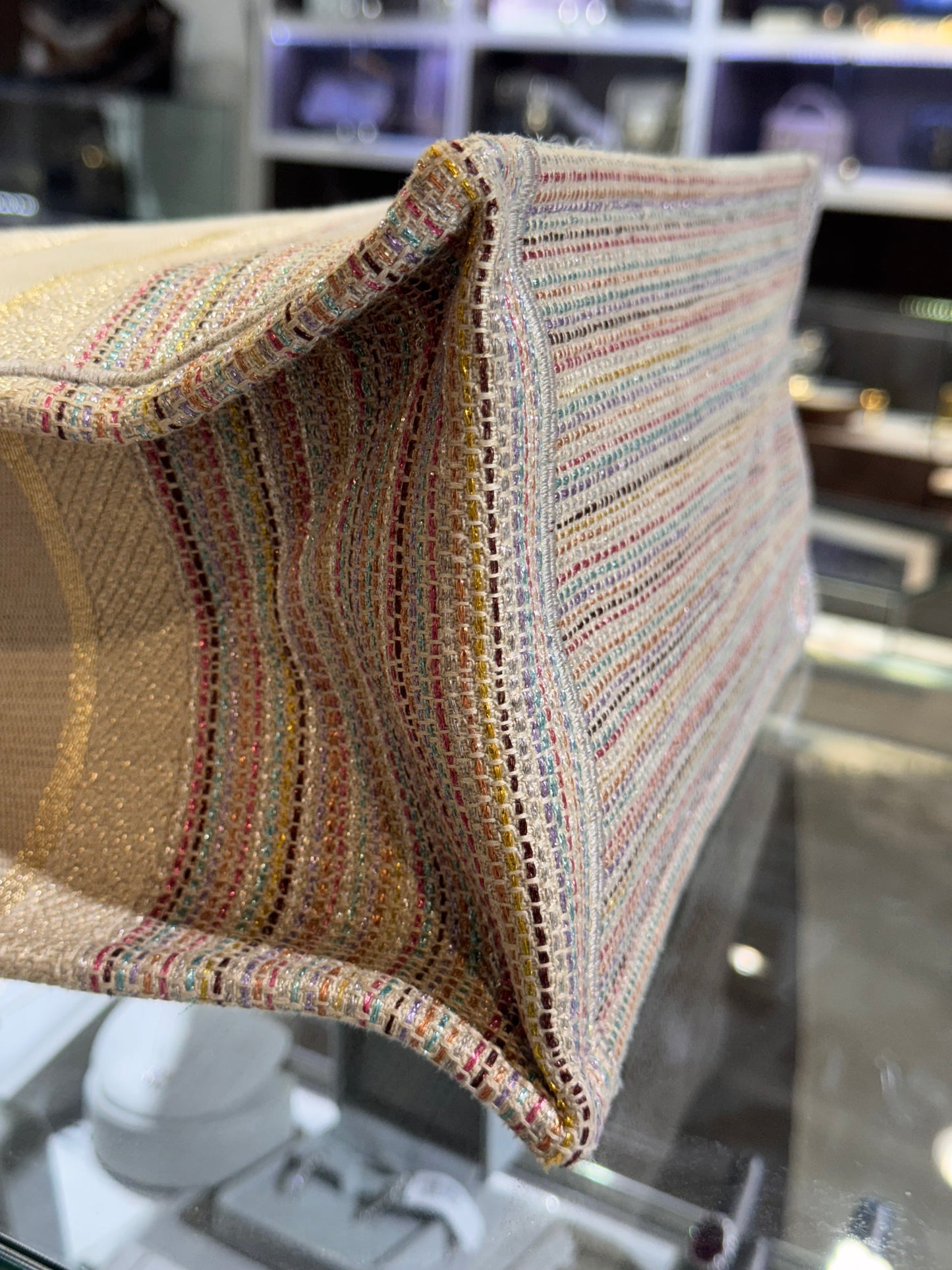 Christian Dior Medium Multicolor Stripes Book Tote