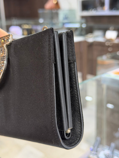 Pre-Owned Salvatore Ferragamo Black Satin Clutch