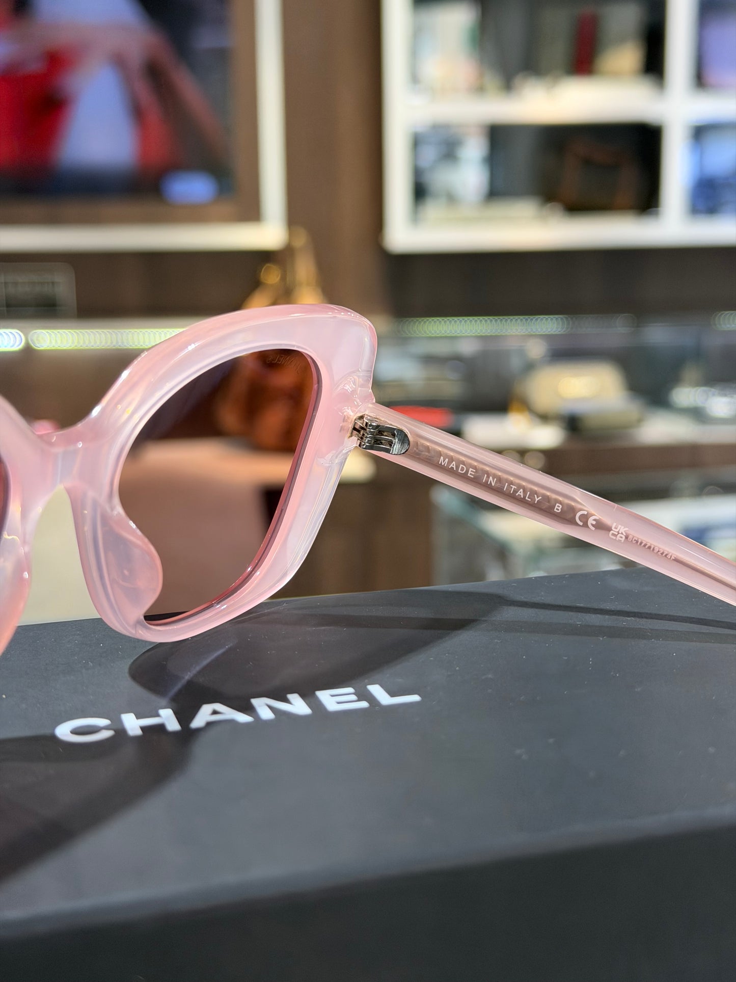 Chanel Pink Rectangle Sunglasses CH5504A
