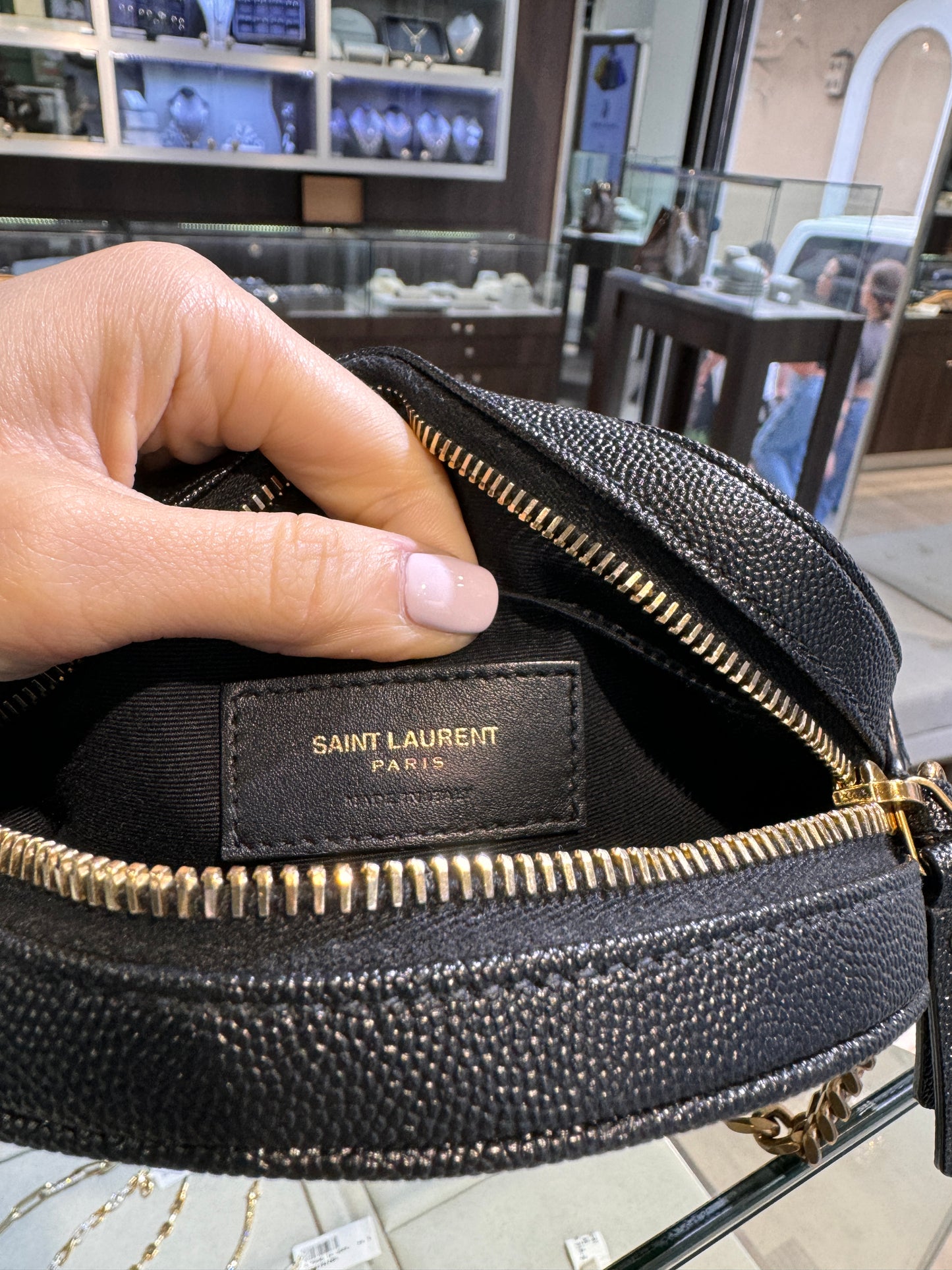 YSL Round Black Crossbody