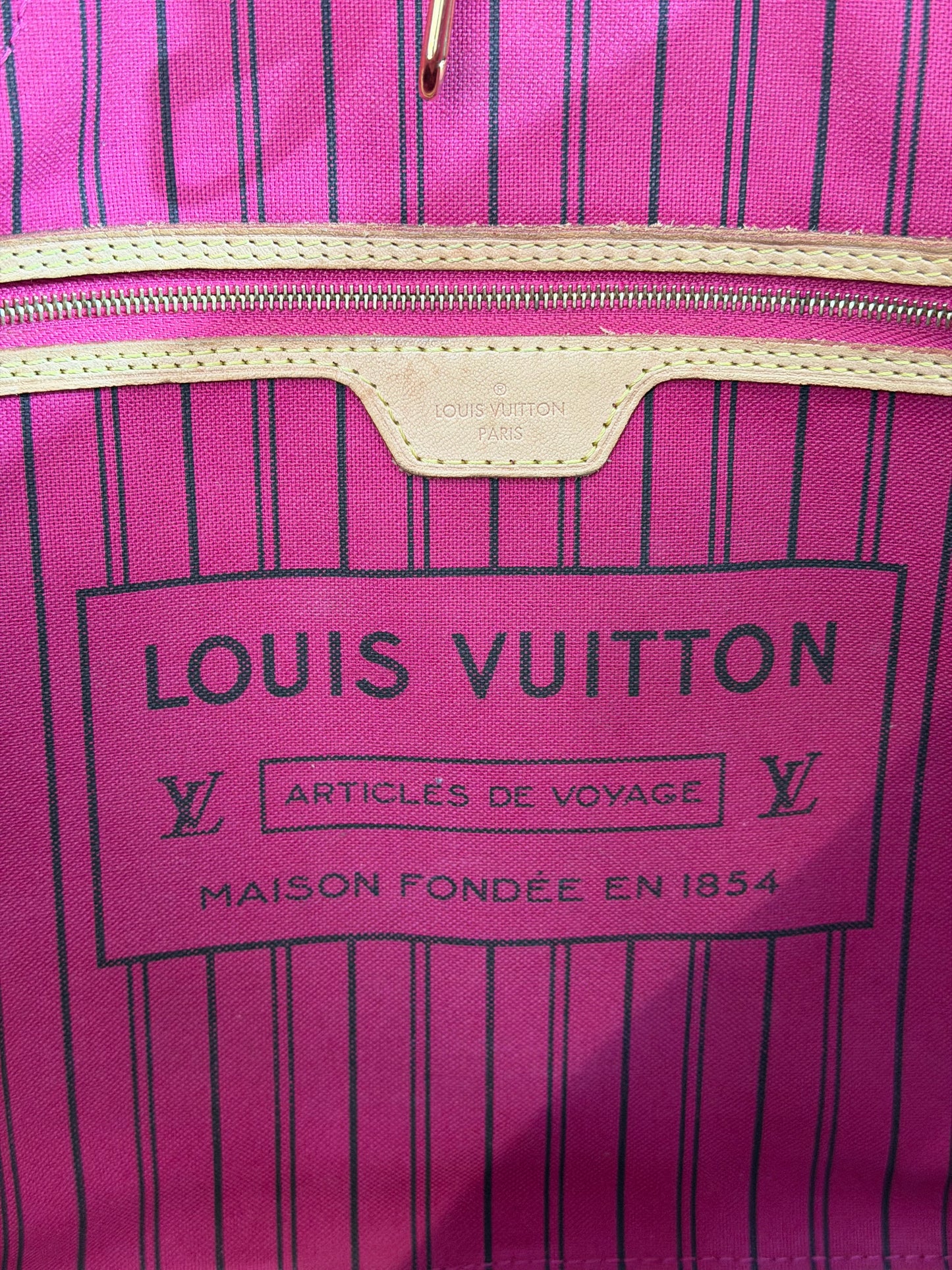 Pre-Owned LV Monogram Neverfull MM Pivoine Pink