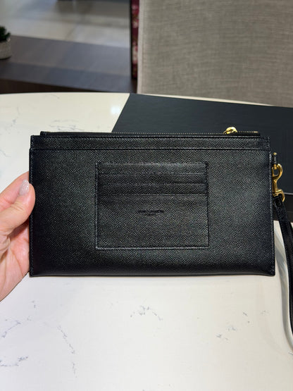 Pre-Owned YSL Cassandre Pouch In Grain de Poudre Leather