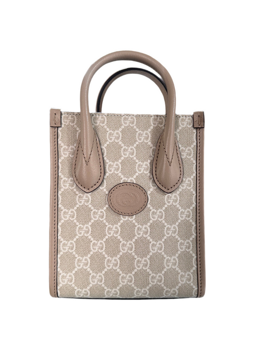 Gucci Beige GG Supreme Mini Tote
