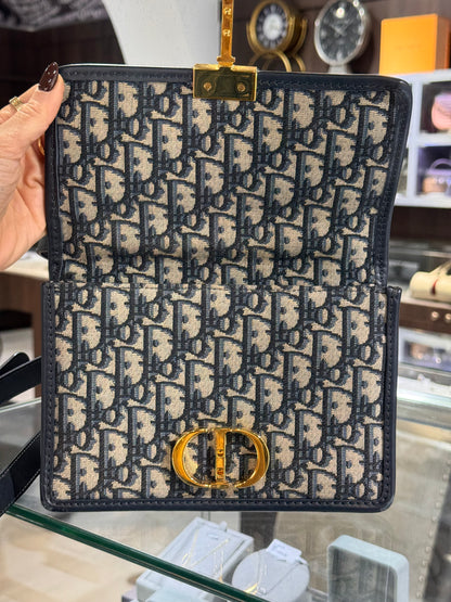 Christian Dior 30 Montaigne Blue Dior Oblique Bag