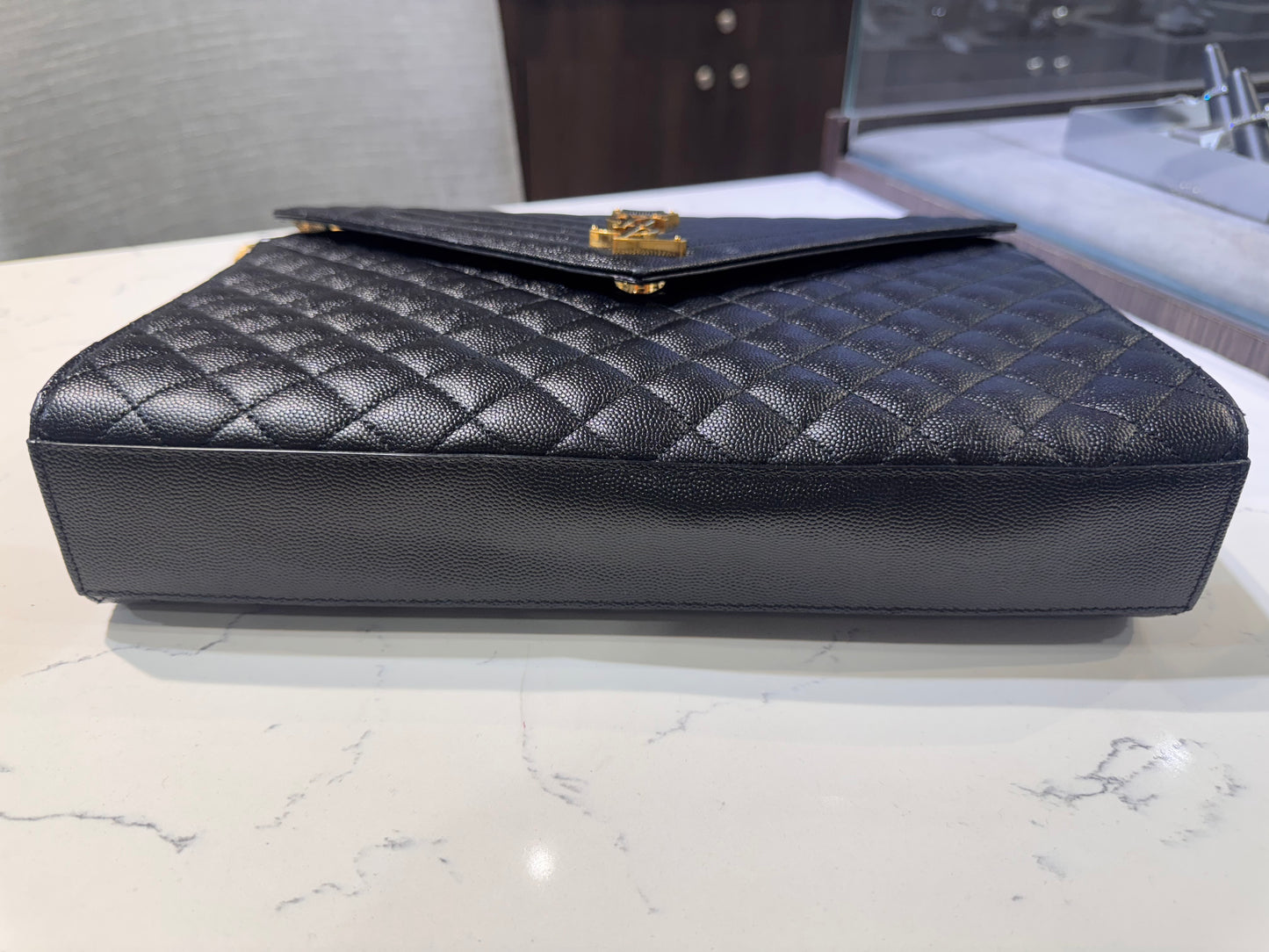 Pre-Owned Saint Laurent Large Envelope Black GHW