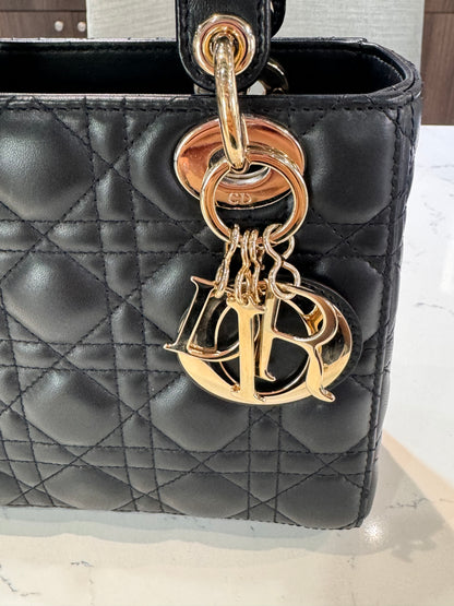 Christian Dior Small Lady Black Cannage Lambskin