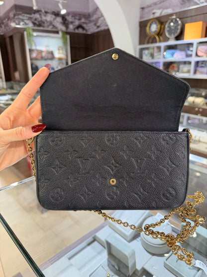 Louis Vuitton Black Empreinte Felicie + Bandoulière Strap