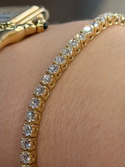 4.18 ct Lab Diamond Tennis Bracet 14k Yellow Gold