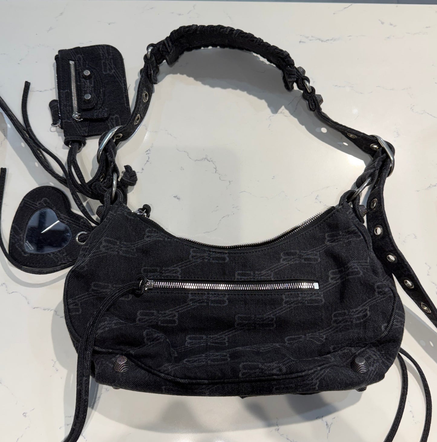 Balenciaga Le da Denim Cagole Small Shoulder Bag