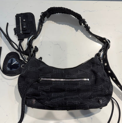Balenciaga Le da Denim Cagole Small Shoulder Bag