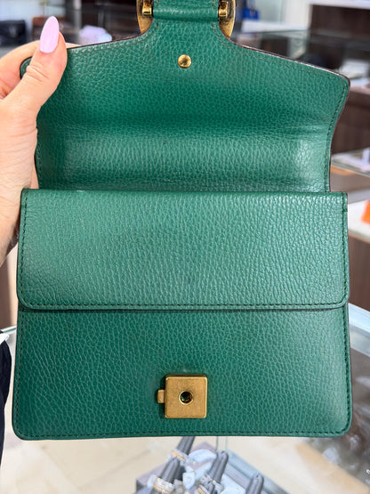 Pre-Owned GG Mini Dionysus Emerald Green Crystals Shoulder Bag